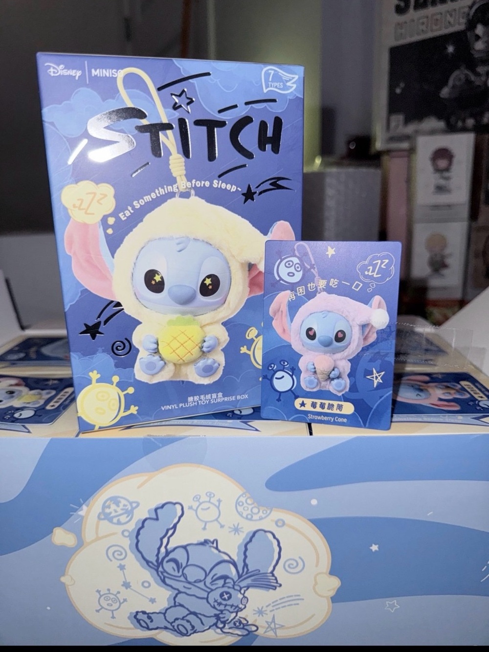 Disney Miniso Stitch “Eat Something Before Sleep” – Strawberry Cone